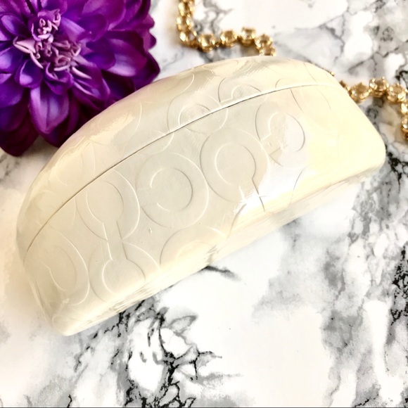 🆕NEW▪️COACH Sunglasses Case. White/Brown - Picture 4 of 7